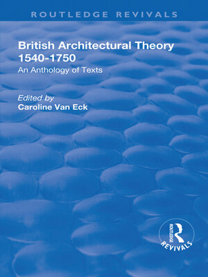 cover image of British Architectural Theory 1540-1750
